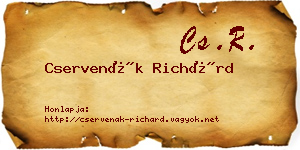 Cservenák Richárd névjegykártya
