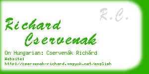 richard cservenak business card