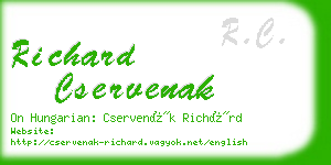 richard cservenak business card